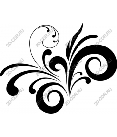  Black floral swirl