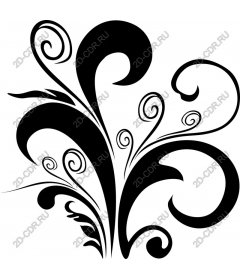  Black floral swirl