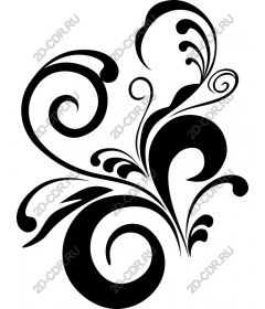  Black floral swirl