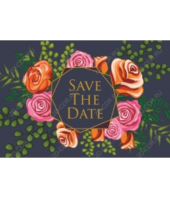  Elegant floral Save the Date