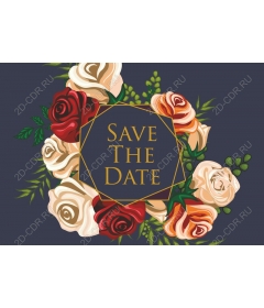 Элегантный цветочный Save the Date