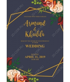  Elegant floral wedding invitation
