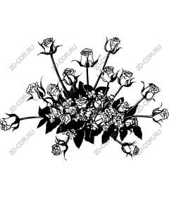  Elegant black and white floral rose