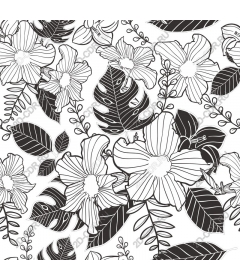  Elegance flower pattern in black and white
