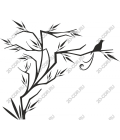 Minimalist bird and branch