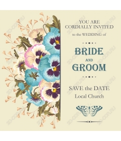  Elegant floral wedding invitation