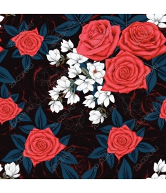  Elegant red roses and white flowers. Floral arrangement