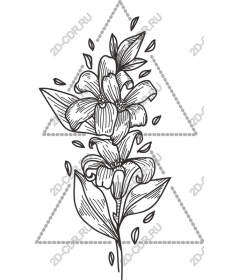  Elegant floral pattern with geometric triangles