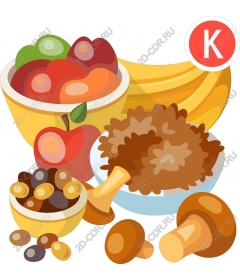 Яркие свежие фрукты и орехи