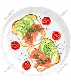 Toast with avocado gourmet