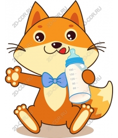 Fox with a bottle