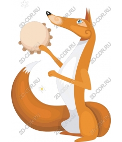 Fancy Fox playing the tambourine
