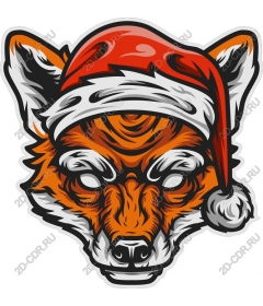  Festive Fox in Santa hat