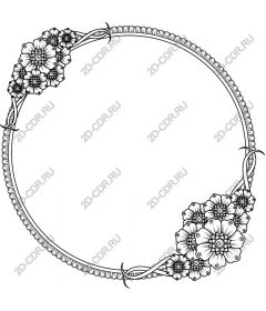 Floral round frame