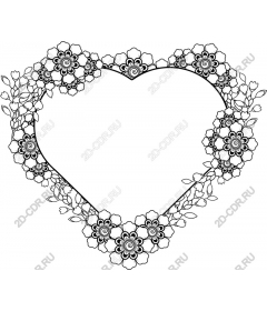 Floral frame-heart