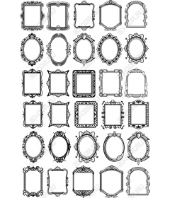 Набор винтажных рамок - 40 уникальных клипартов
