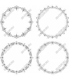 Set of floral frames - Elegant round