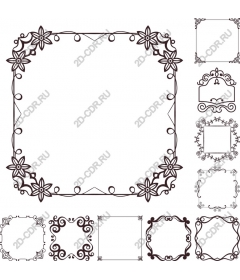  Collection of floral decorative frames - Elegant