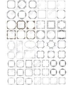 Набор клипартов для винтажных рамок - 50 уникальных
