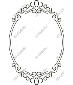  Elegant oval frame with ornament