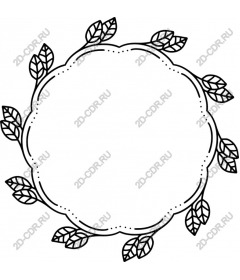Frame made of leaves with intricate pattern
