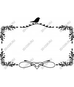  Elegant frame with birds and foliage