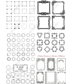 Коллекция художественных рамок и бордюров - 20 винтажных рамок