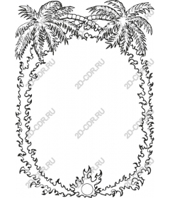  Frame of tropical palm trees