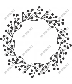 A wreath of black berries