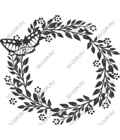 A wreath of flower butterflies