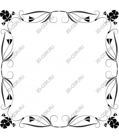  Elegant black floral frame