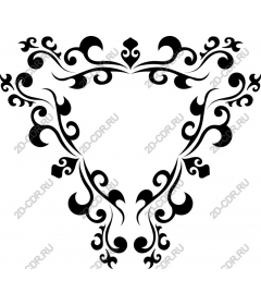 Triangular black floral ornament