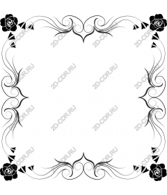  Elegant floral frame in black and white