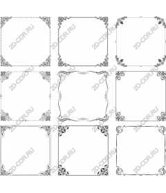  Collection of decorative frames decorative Elegant borders
