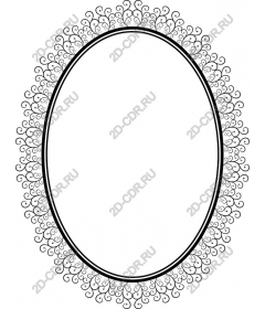  Elegant oval frame with ornament
