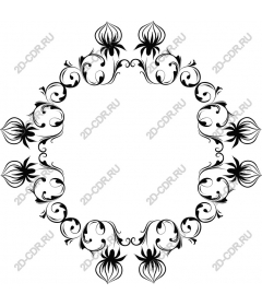  Elegant round floral frame