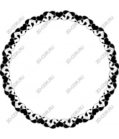  Black and white circular heart