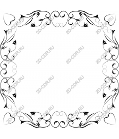 Элегантная цветочная рамка-сердце