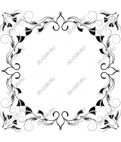  Elegant floral frame in black and white