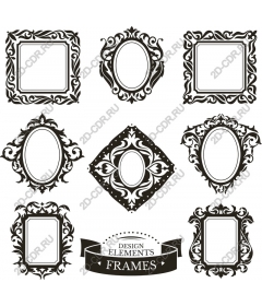 Set of vintage elegant frames