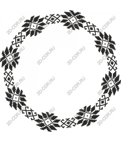  Black geometric floral wreath
