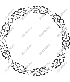 Vintage floral round frame