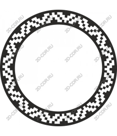 Geometric black and white round frame