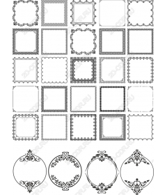 Набор клипартов с декоративными рамками и бордюрами