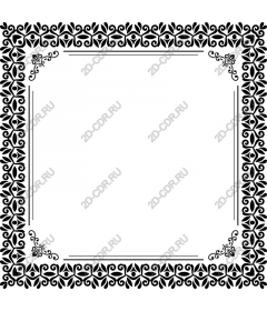  Elegant floral frame black and white