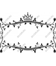  Elegant black floral frame with crown