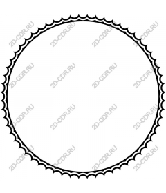  Elegant round frame with scalloped edge