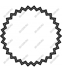 Frame with stars in the form of a zigzag