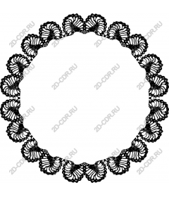 Round frame of black lace