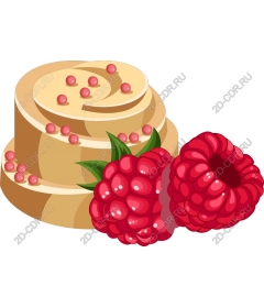 Moist cake and raspberry
